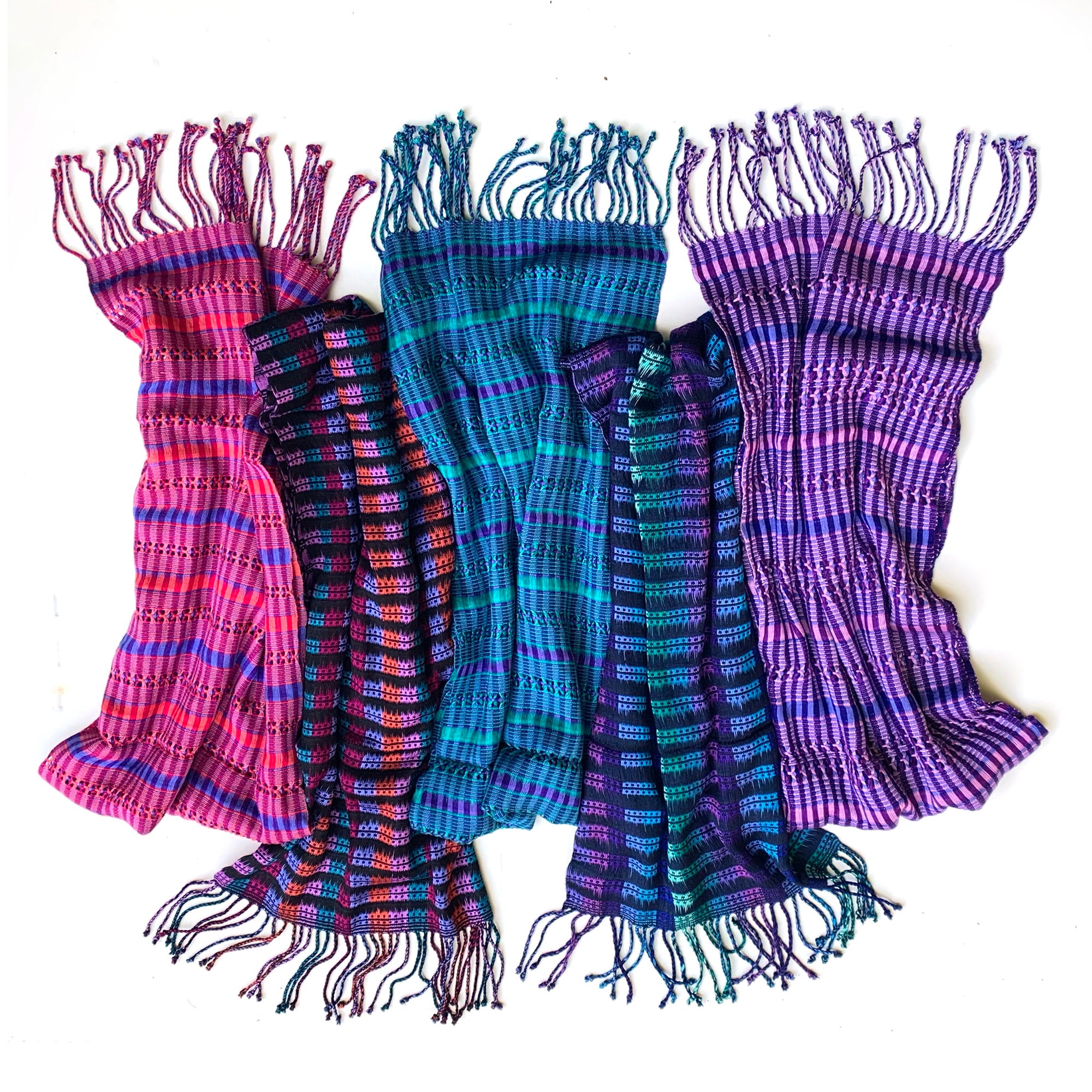 handwoven scarf of recycled cotton