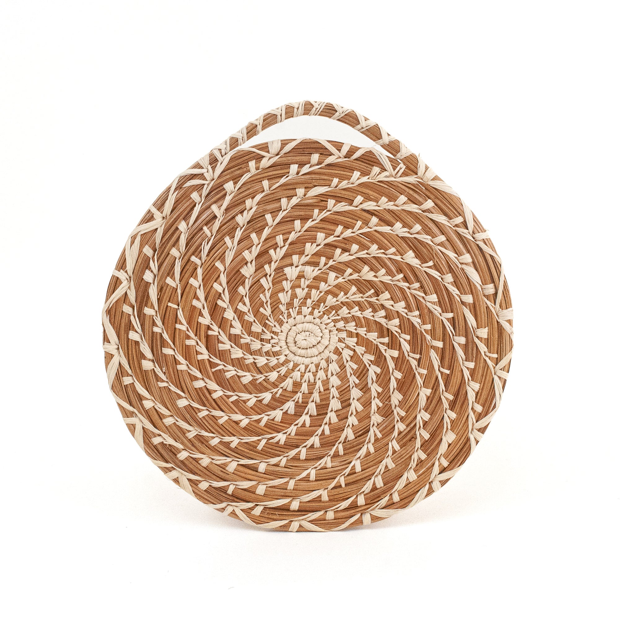 Group of three hanging pine needle trivets