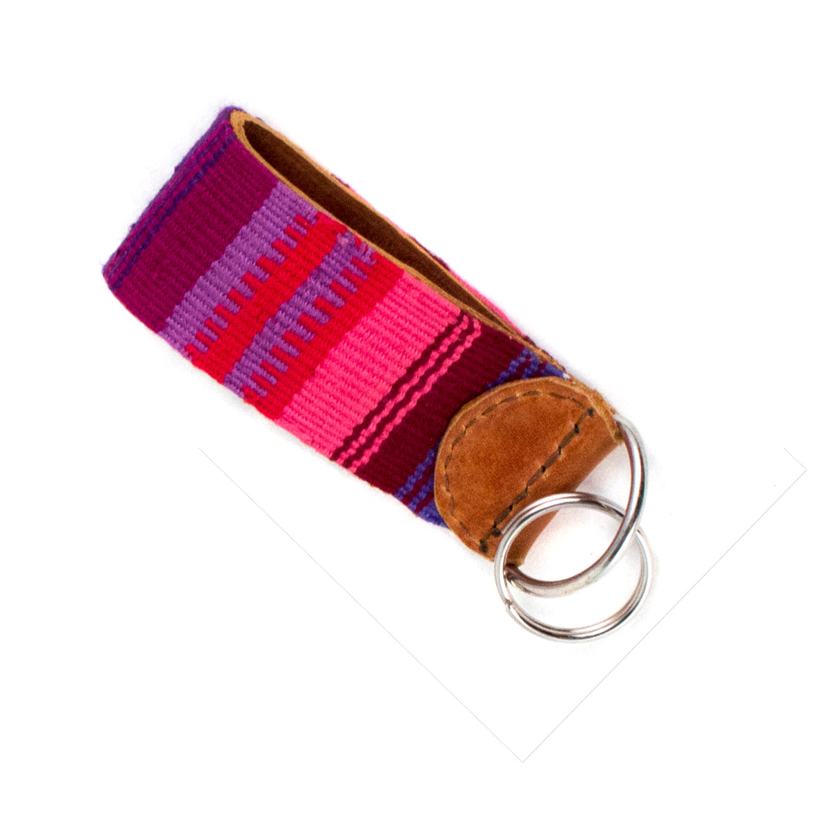 Handwoven Key Fob - pink and purple | Mayan Hands
