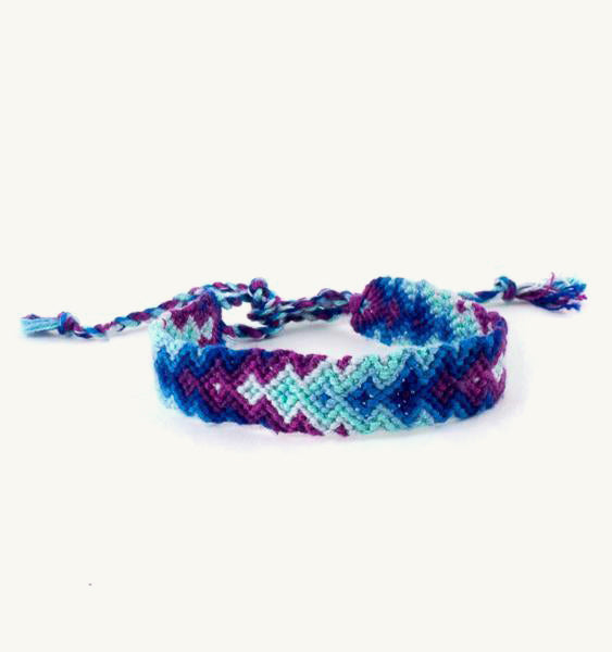 blue and purple arrow friendship bracelet