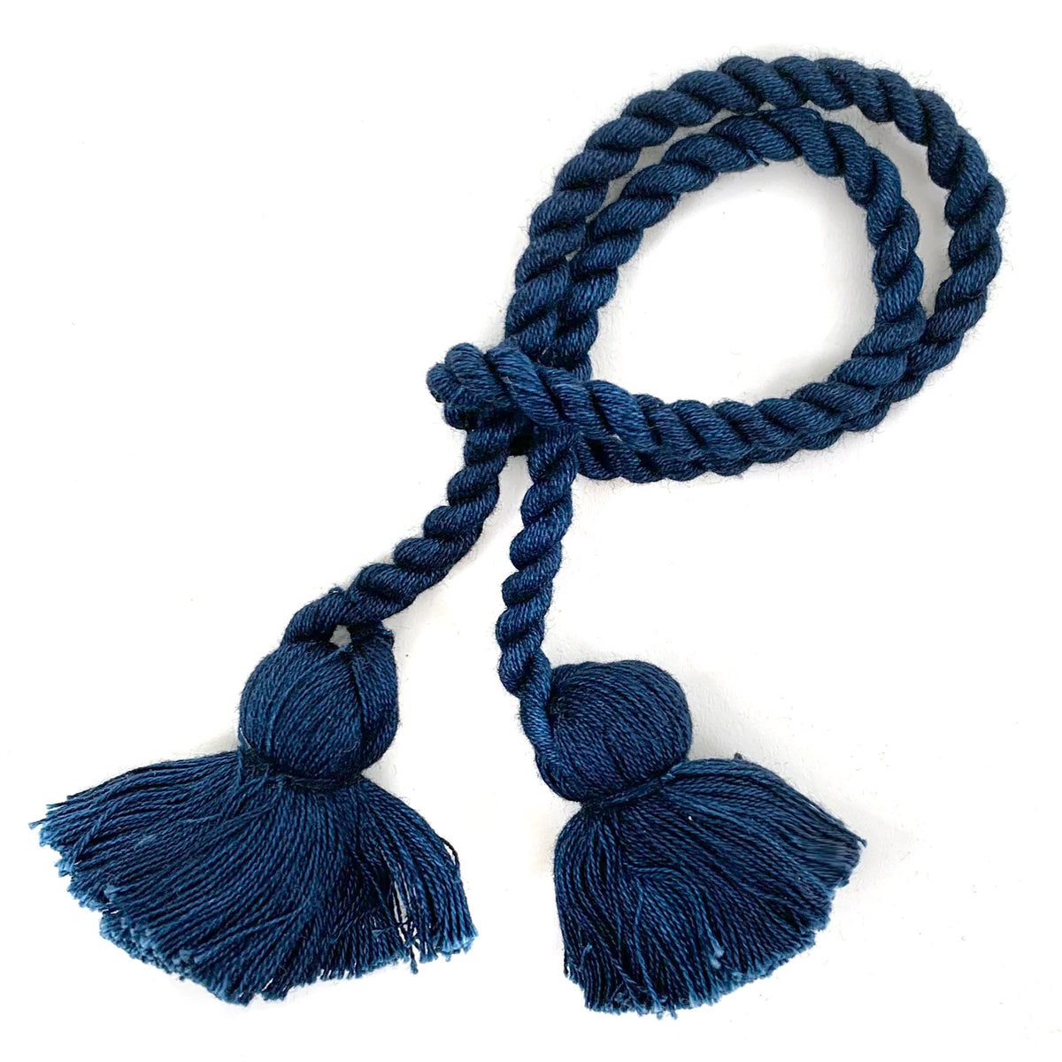 twisted napkin cord with tassel - indigo