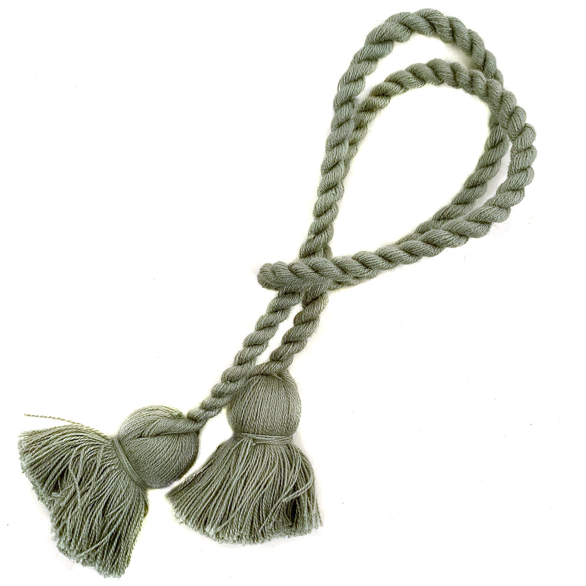 twisted napkin cord with tassel - sage green