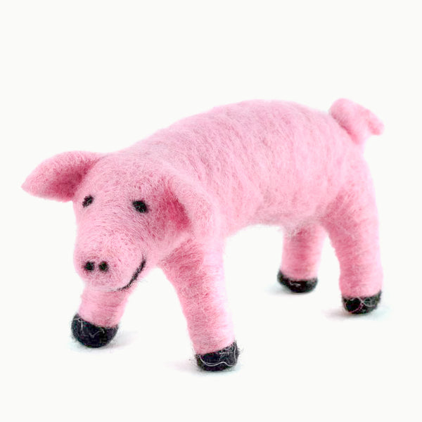 Felted Wool Pig | Handmade Needle Felted Farm Animals Made in