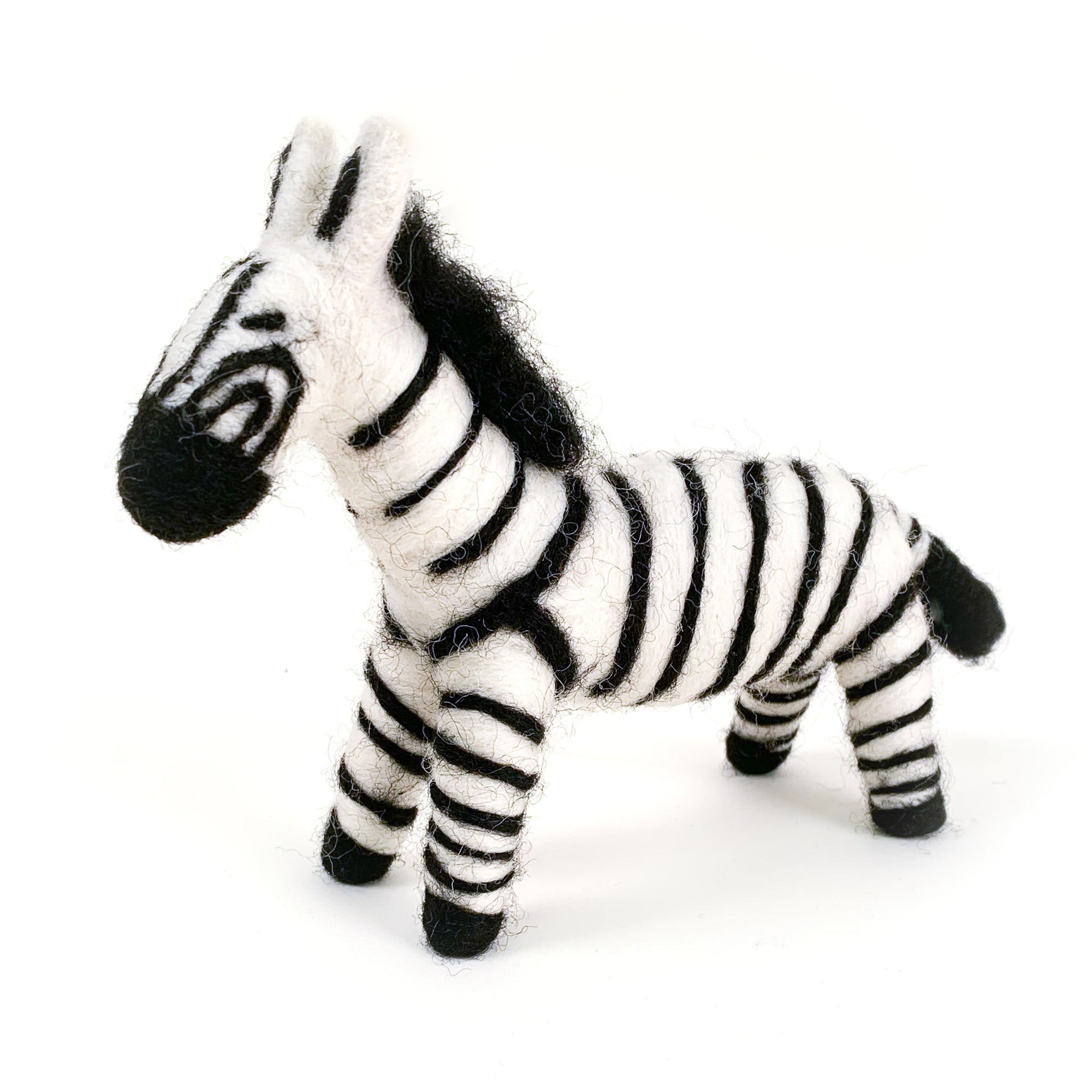 felted wool zebra