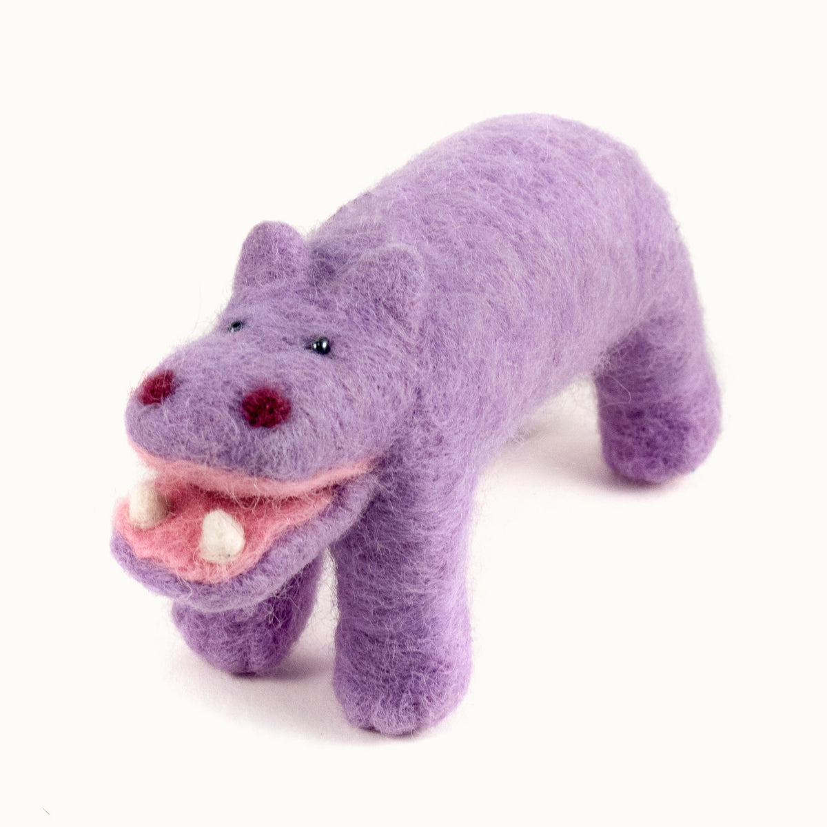 lavender felted wool hippo