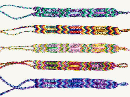 Multiple wide handwoven bracelets