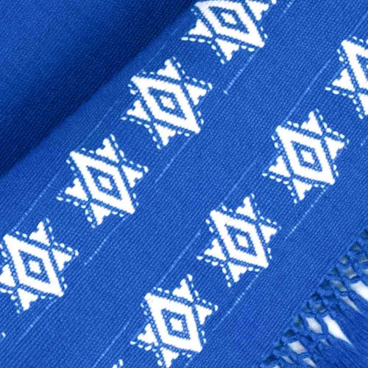 Blue Challah Cover with White Stars - detail