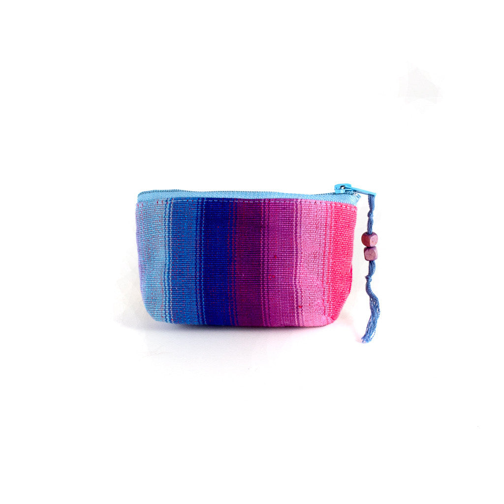 blue purple and pink rainbow coin purse