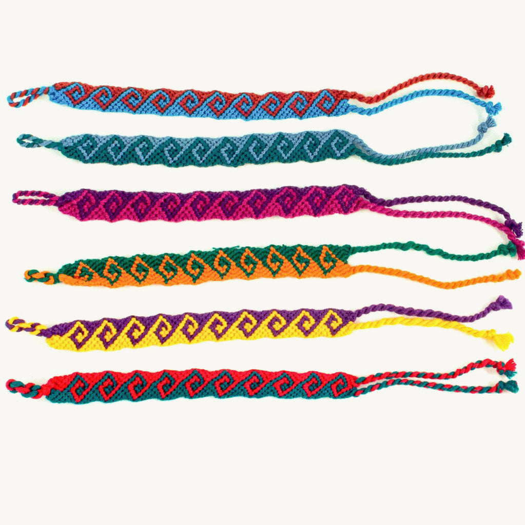 Friendship Bracelets wave design assorted colors