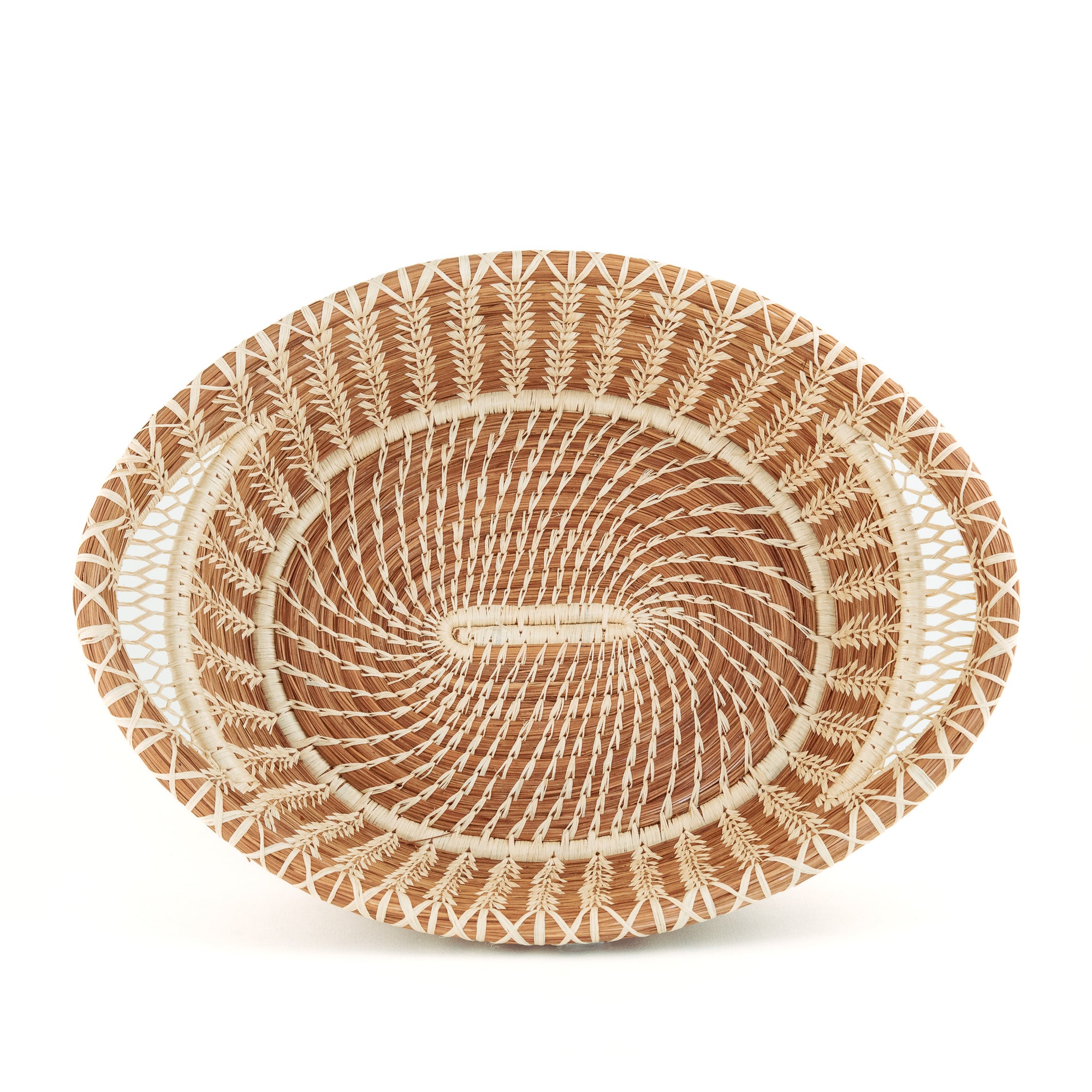 Large Pine Needle Baskets with Lacy Handles