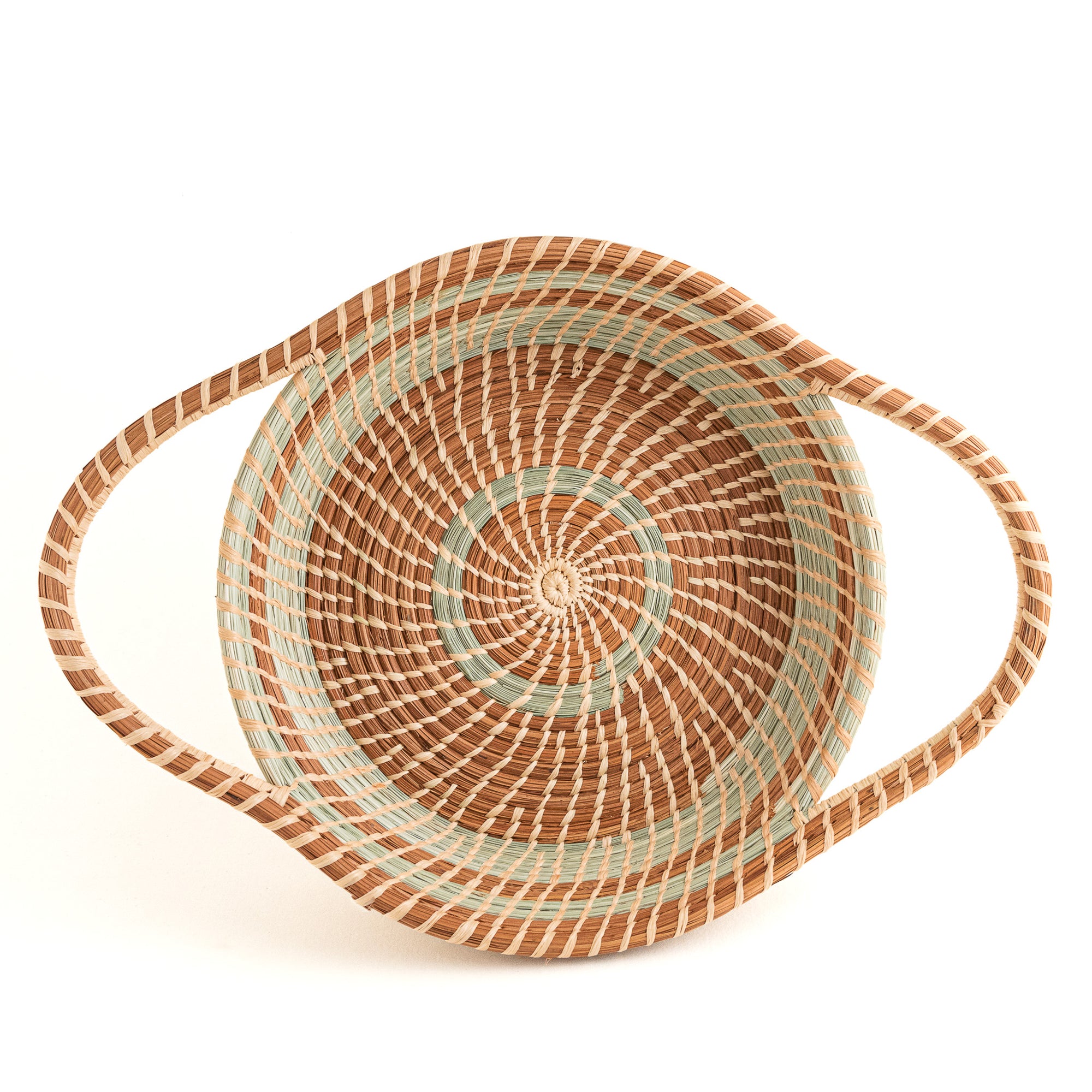 Mayra Pine Needle Basket with accentuated handles