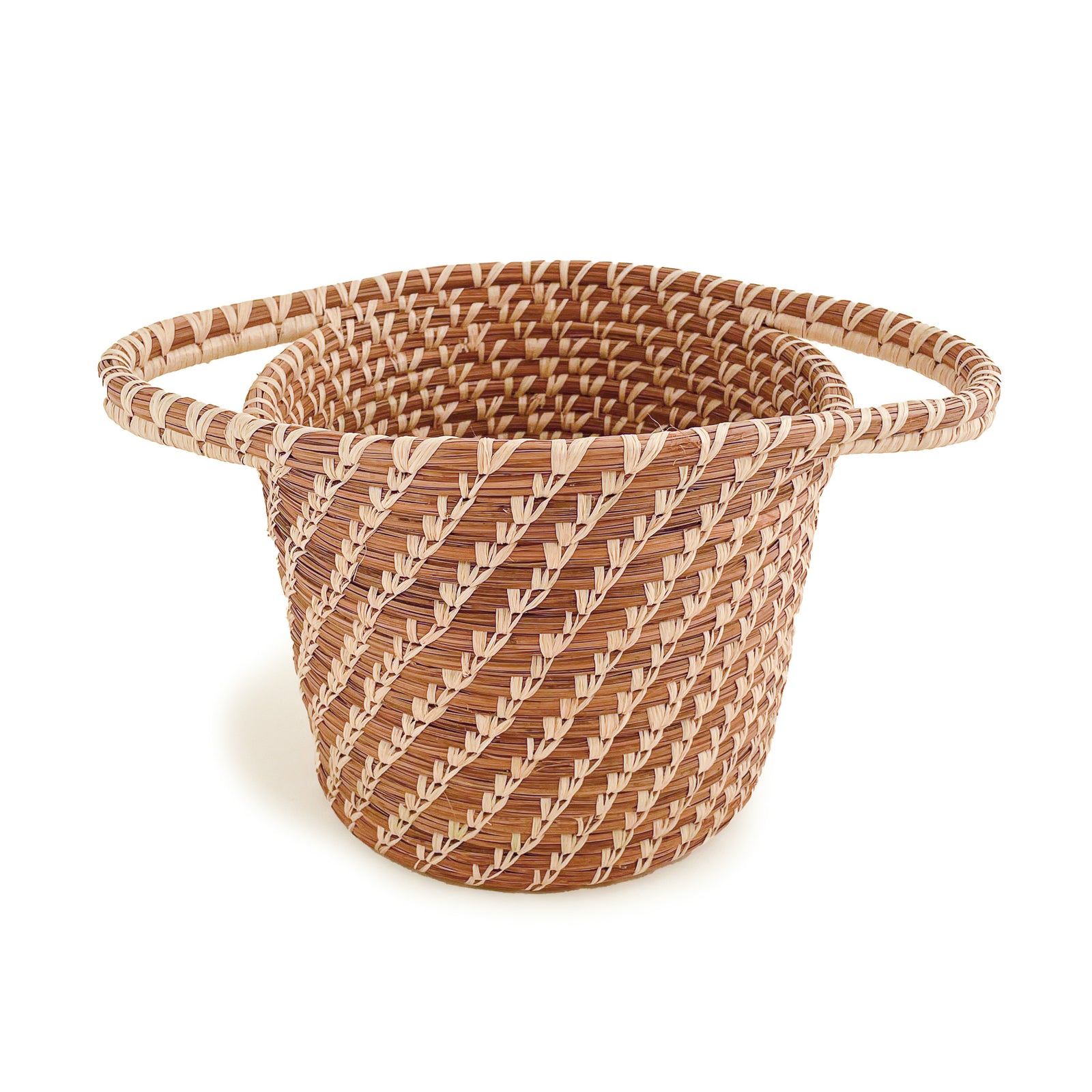 Front view of Large Planter Basket on white background, showing two horizontal handles at top and height of about six inches