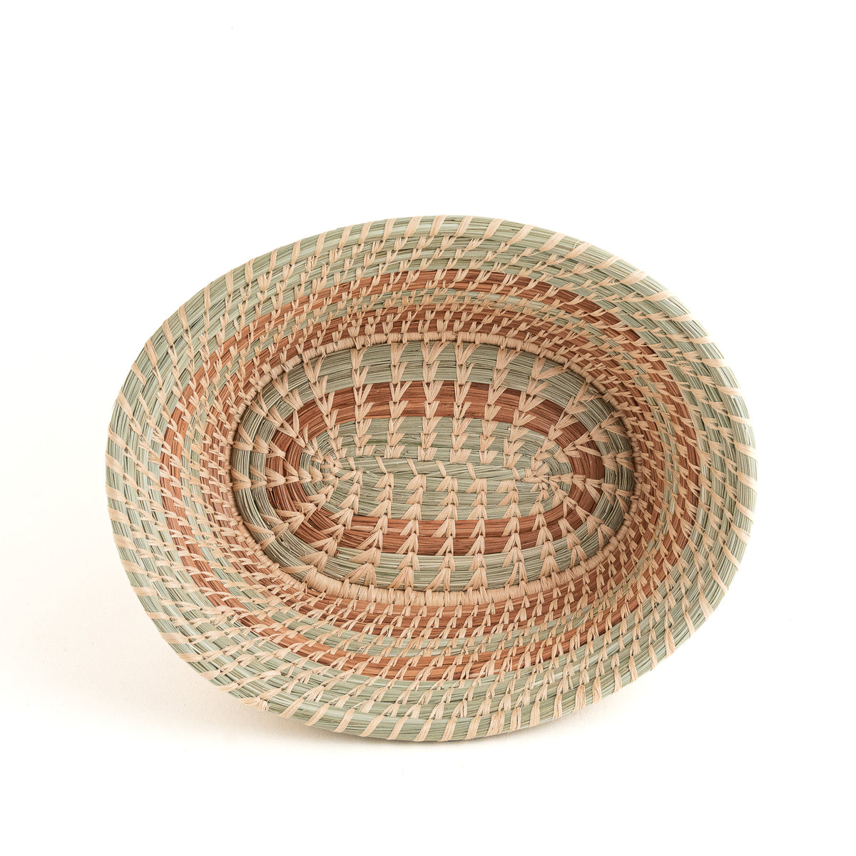 Oval Wild Grass and Pine Needle Basket up