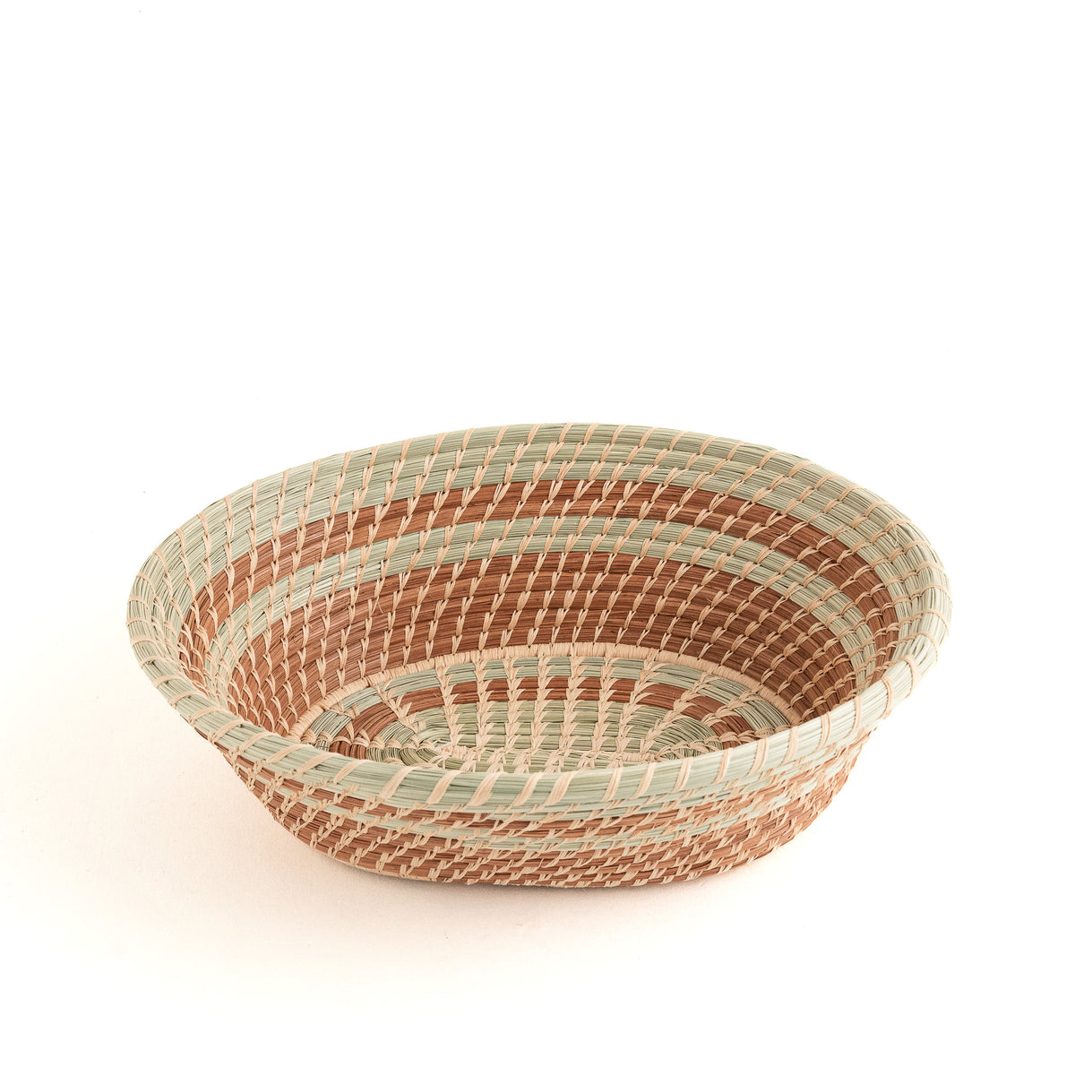 Oval Wild Grass and Pine Needle Basket side view