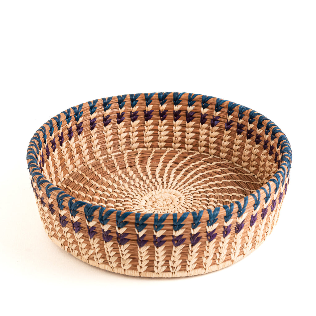 Axcento 12-inch Handmade Pine Needle Basket - Fruit & Bread Basket With Microwave-Safe Towel, Made In Mexico (Purple) - View #11
