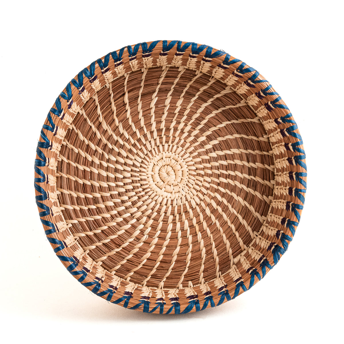 Large Straight-Sided Pine Needle Basket top view