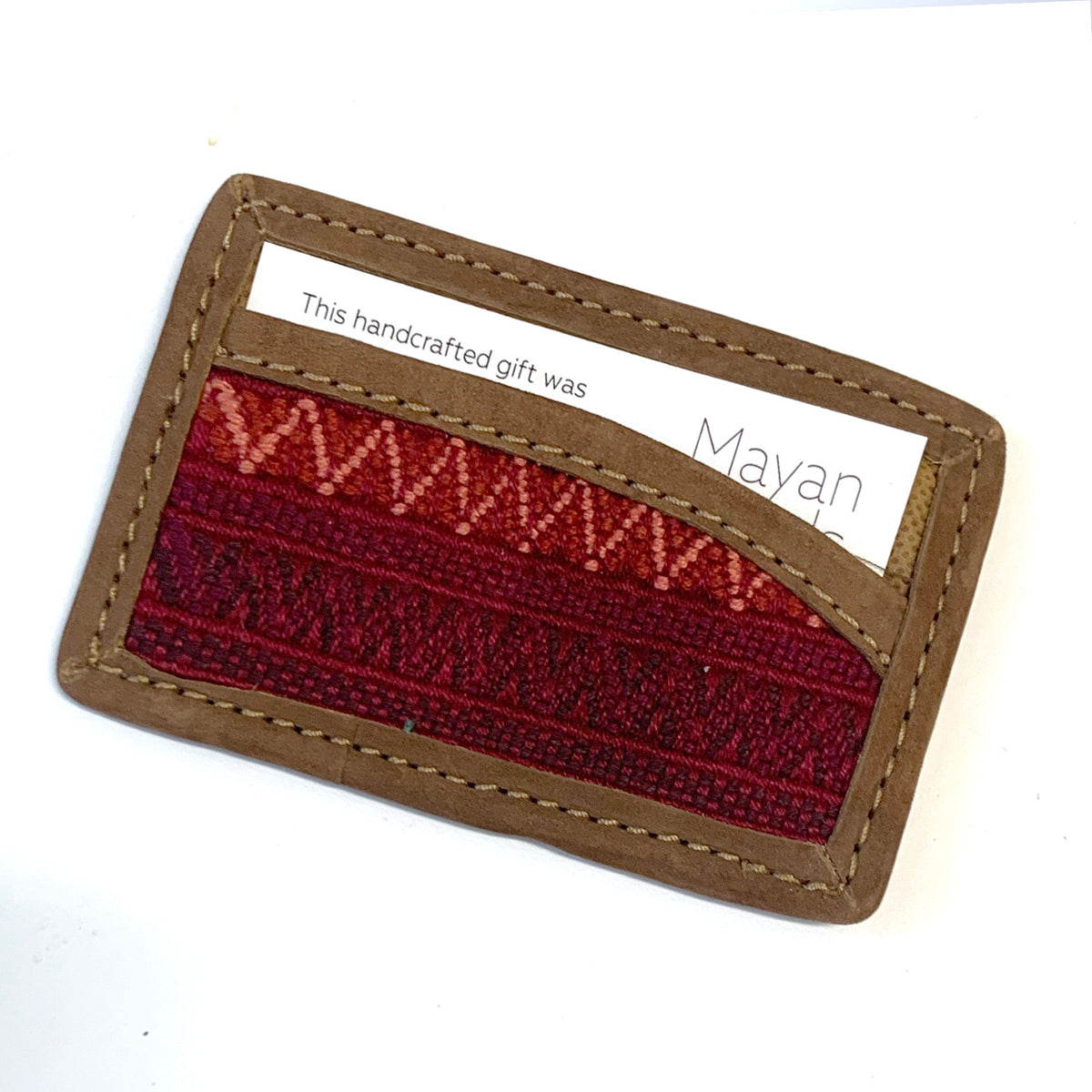 Leather Business Card Holder in Santiago Brocade