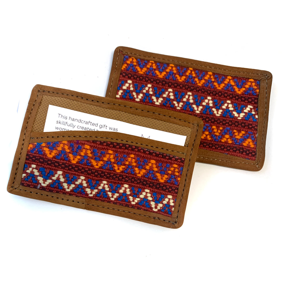 Leather Business Card Holder in Santiago Brocade