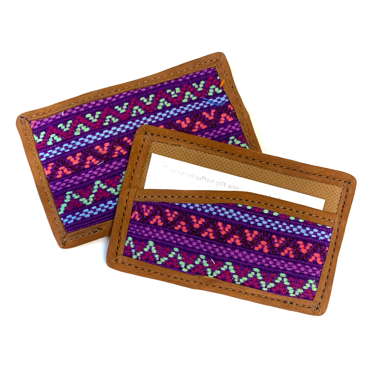 Leather Business Card Holder in Santiago Brocade