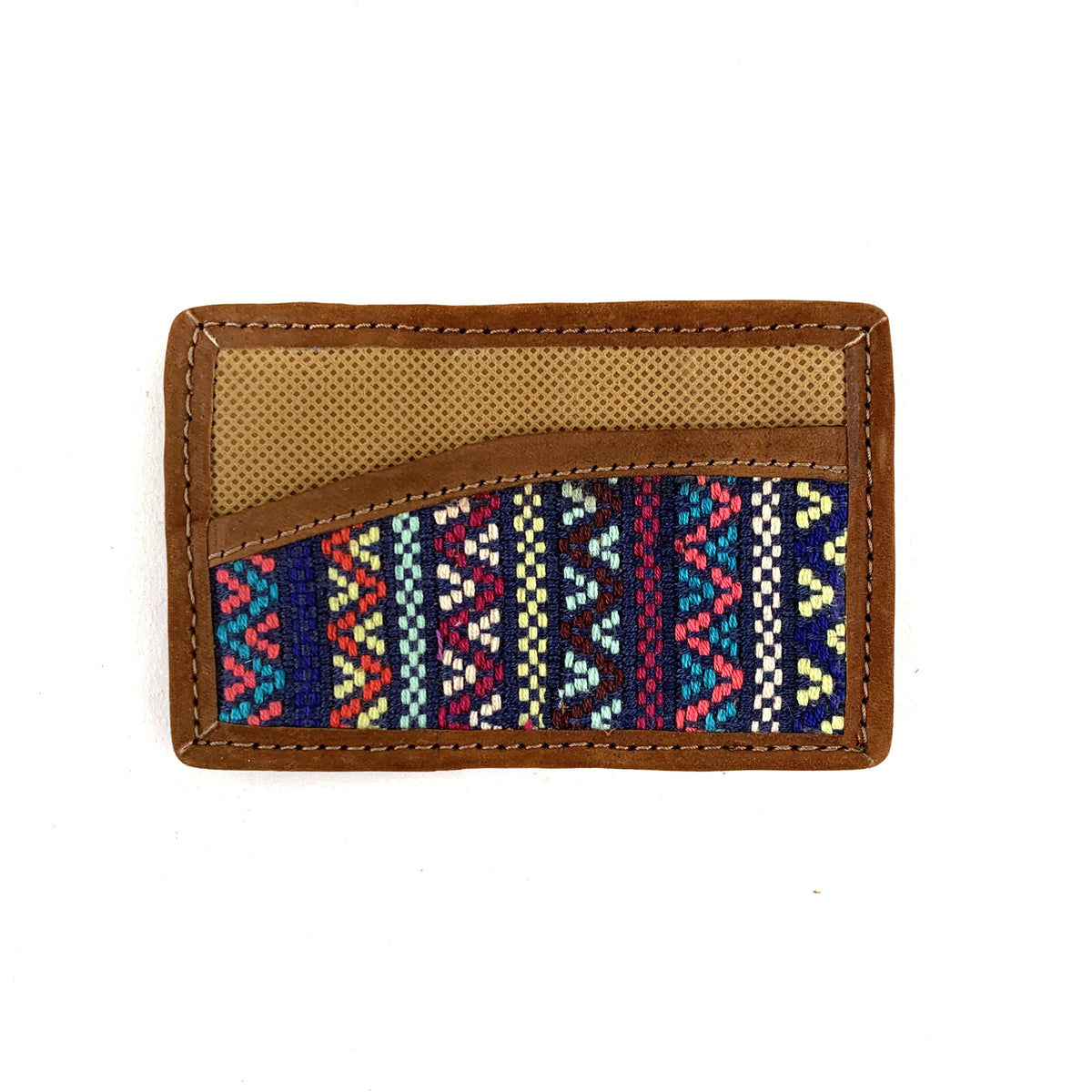 Leather Business Card Holder in Santiago Brocade