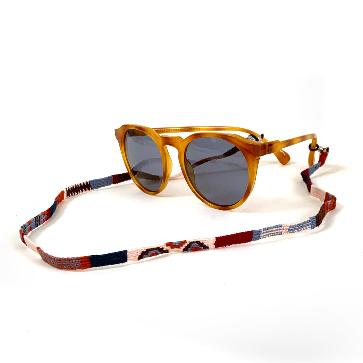 eyeglass strap maroon and blue