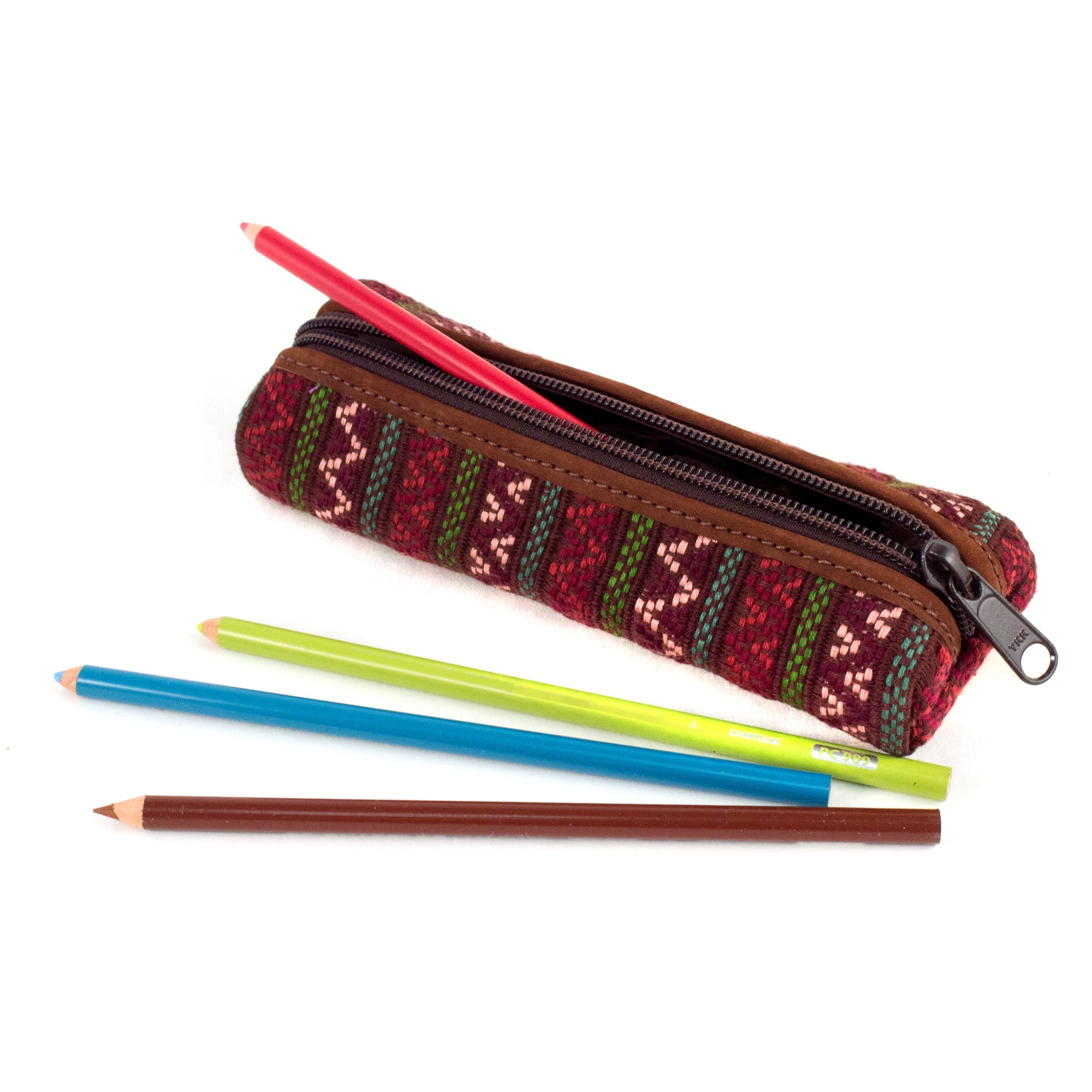 Large Hand Woven and Embroidered Pencil Bag - Hands of Guatemala
