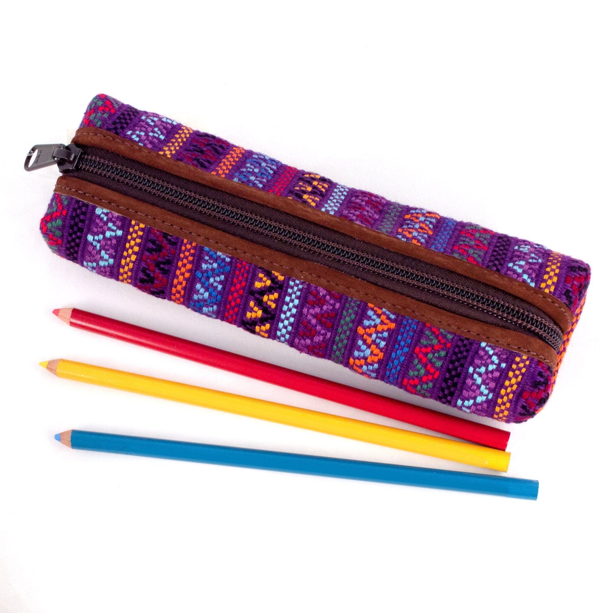 Pencil Case in Santiago Brocade  Handwoven in Guatemala by Mayan Hands