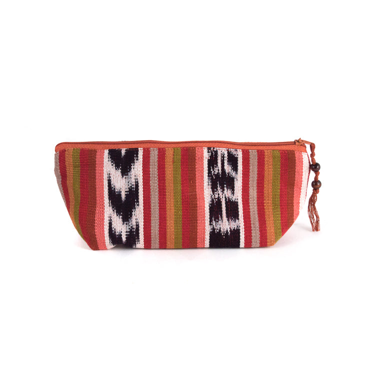 handwoven pencil case brown ikat