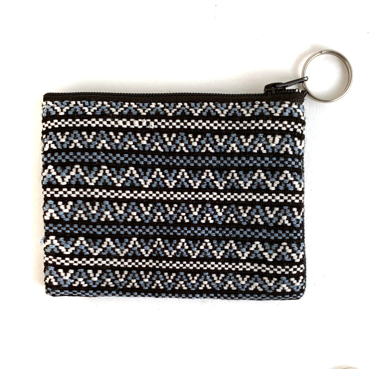 Small Zipper Pouch with Keyring in Santiago Brocade