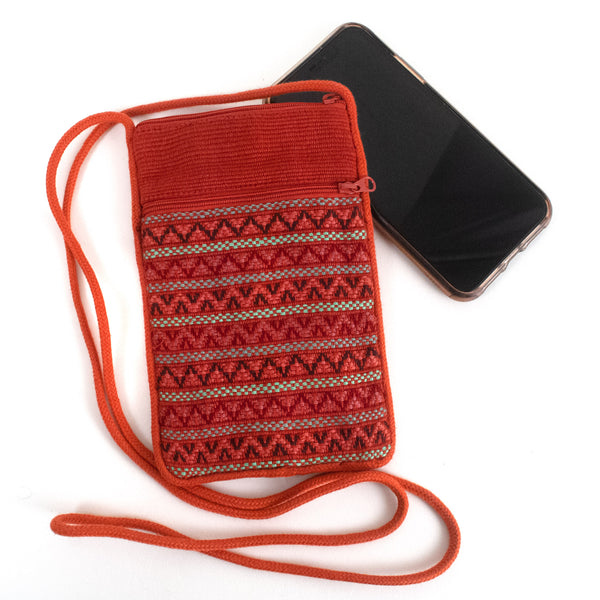 Handwoven Santiago Brocade Cellphone Bag  Crossbody Bag Handmade in  Guatemala by Mayan Hands