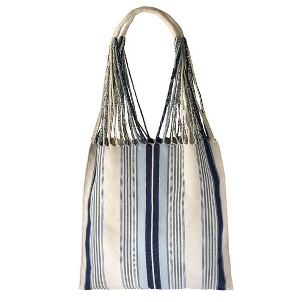 Mercado Bag in White &amp; Blues