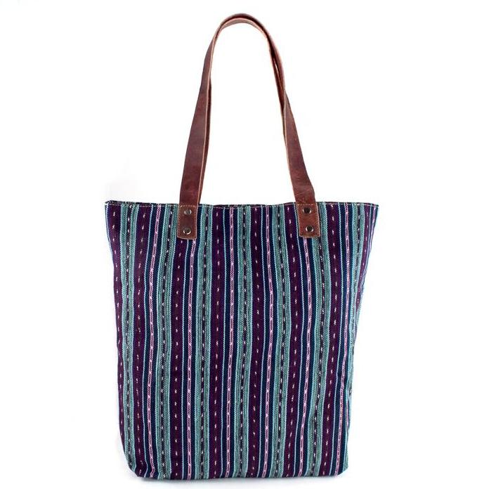 blue stripe matea tote bag