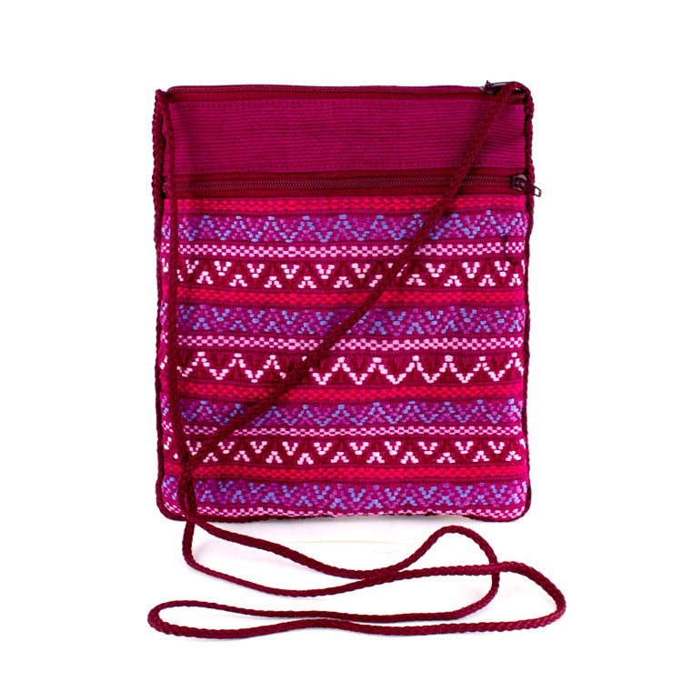 magenta handwoven pocket bag