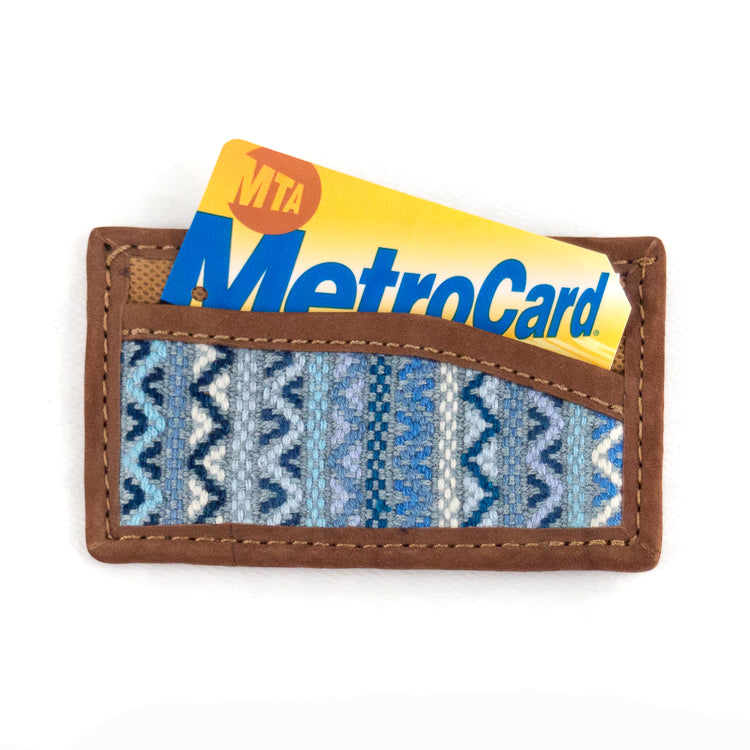 santiago brocade card holder in blue