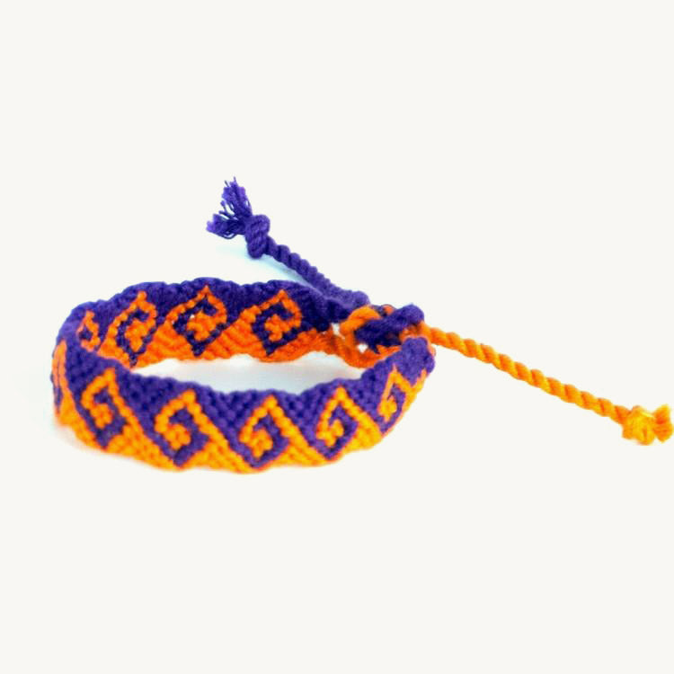 Waves Friendship Bracelet purple and orange