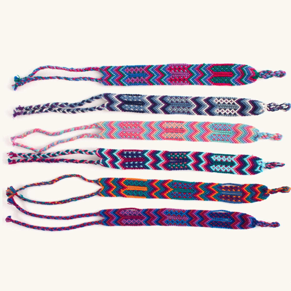 assorted wide friendship bracelets