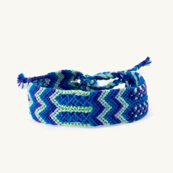 blue and green traditional wide friendship bracelet