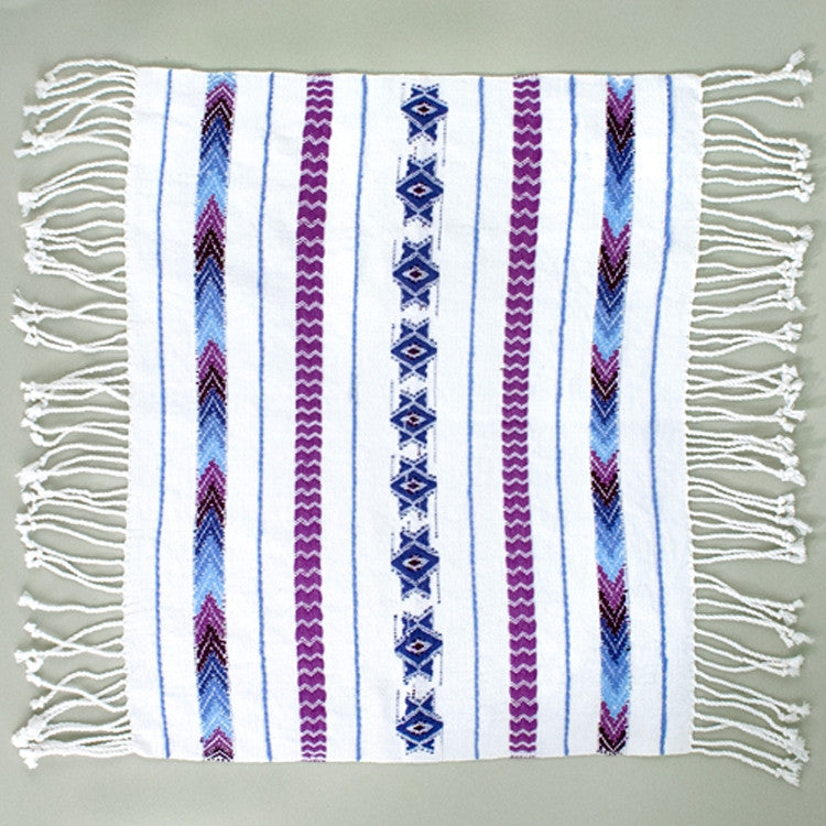 Brocade Challah Cover - teal and blue