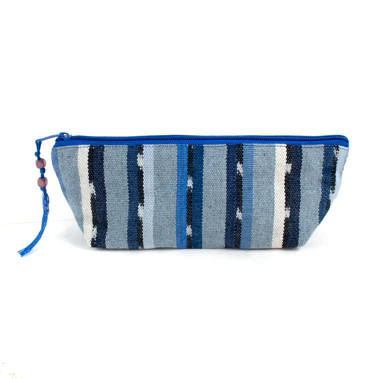 handwoven pencil case recycled denim 
