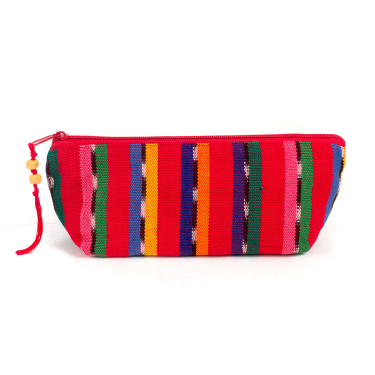 handwoven pencil case red solola