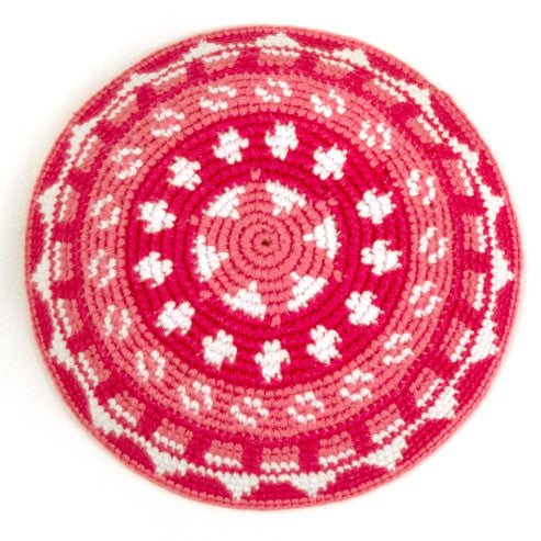 Fair Trade Crocheted Kippah - monochromatic pink