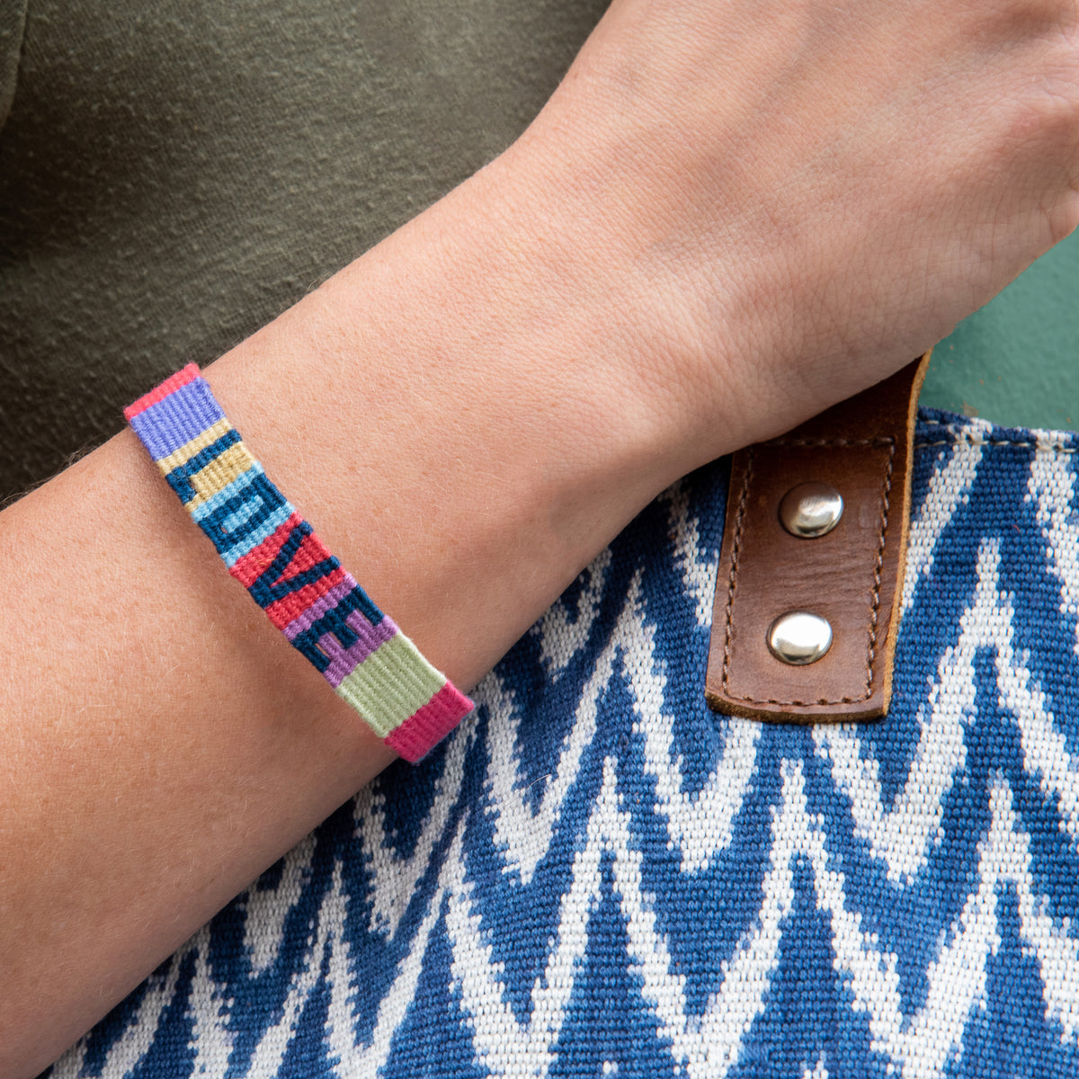 Love Color Block Friendship Bracelet Fair Trade Bracelet Handmade in Guatemala