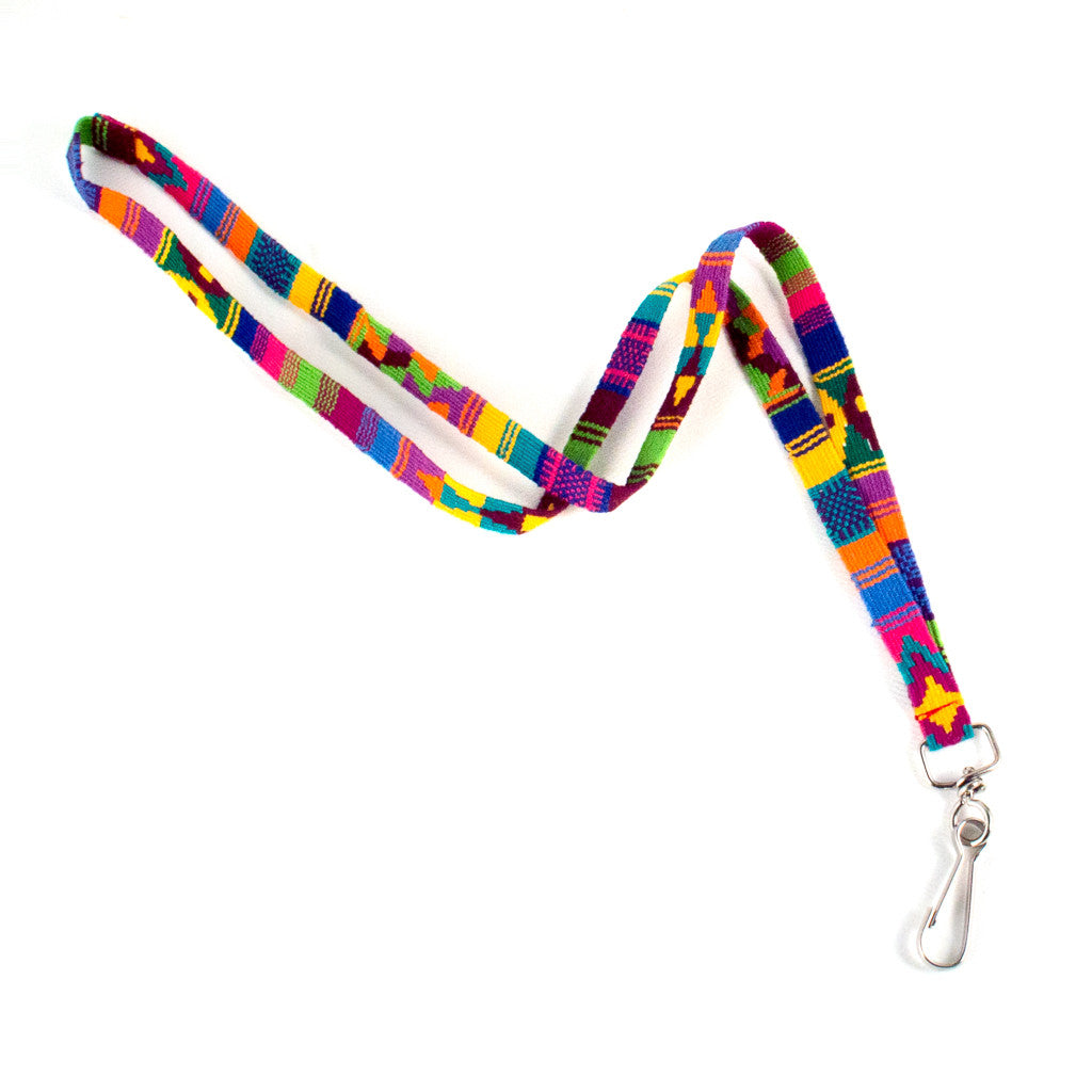 handwoven lanyard green earth tones