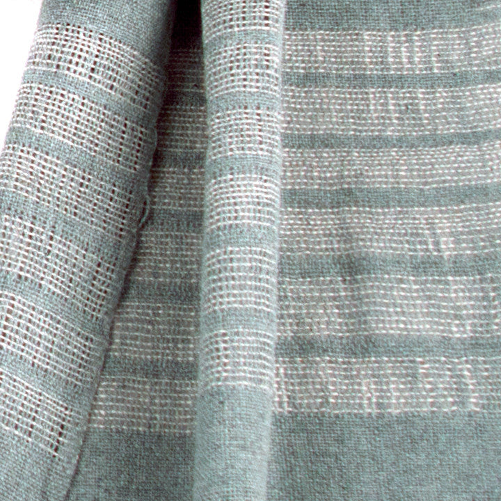 Recycled Denim Gauzy Scarf  Handwoven Fair Trade Scarf Made in