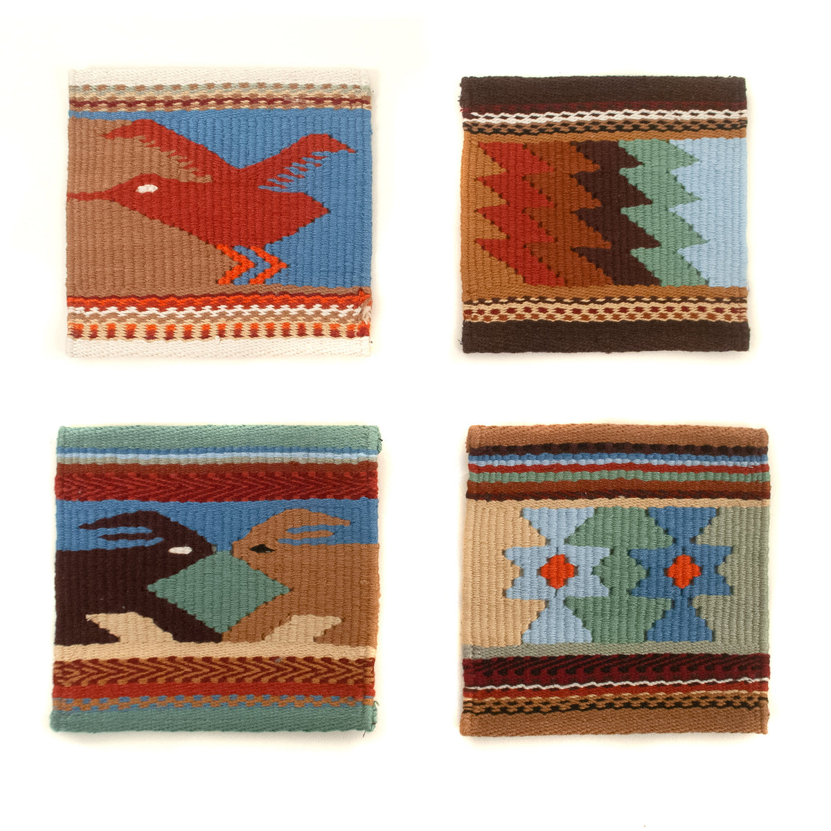 Handwoven Tapestry Coaster Set in Madre Tierra
