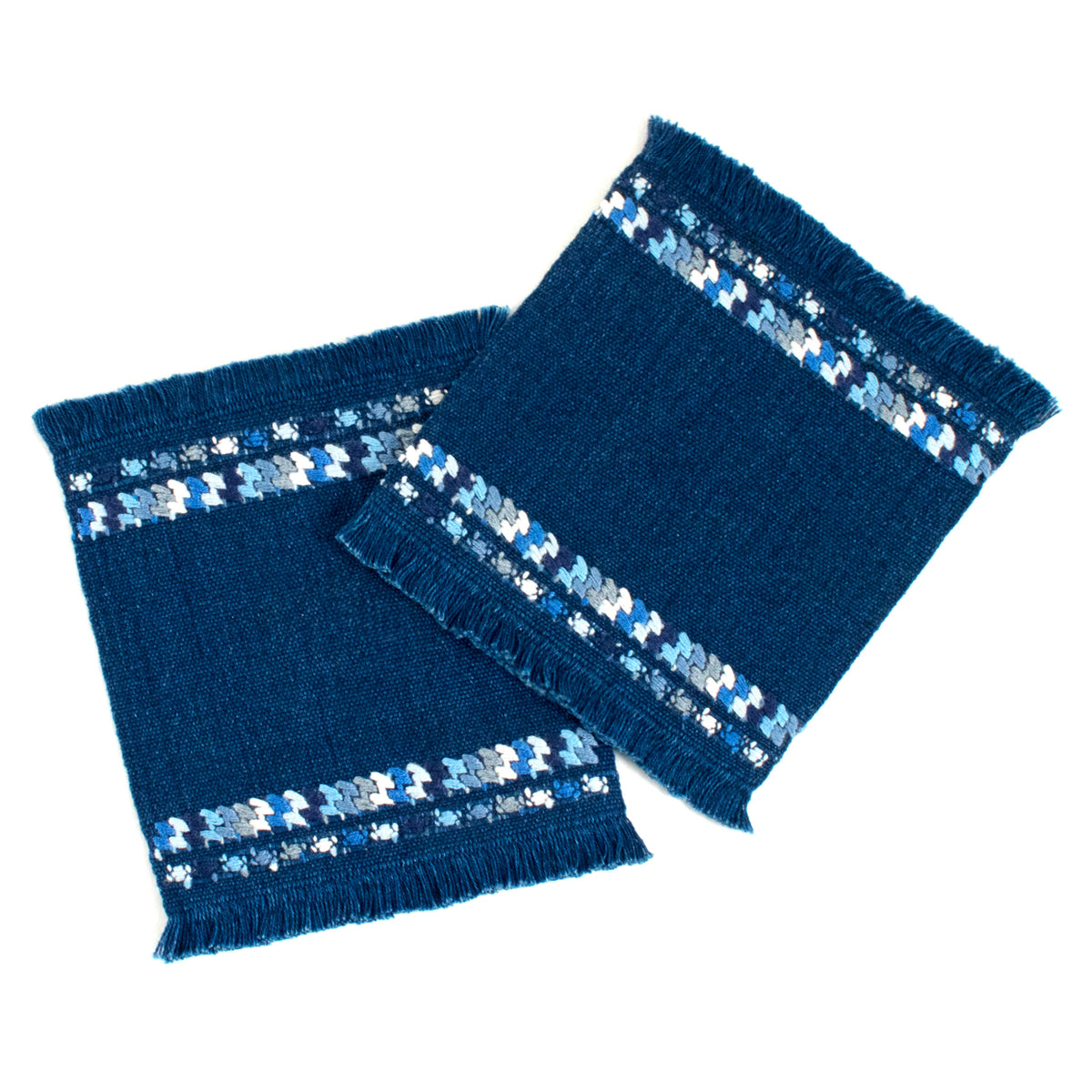 Indigo cotton coaster set