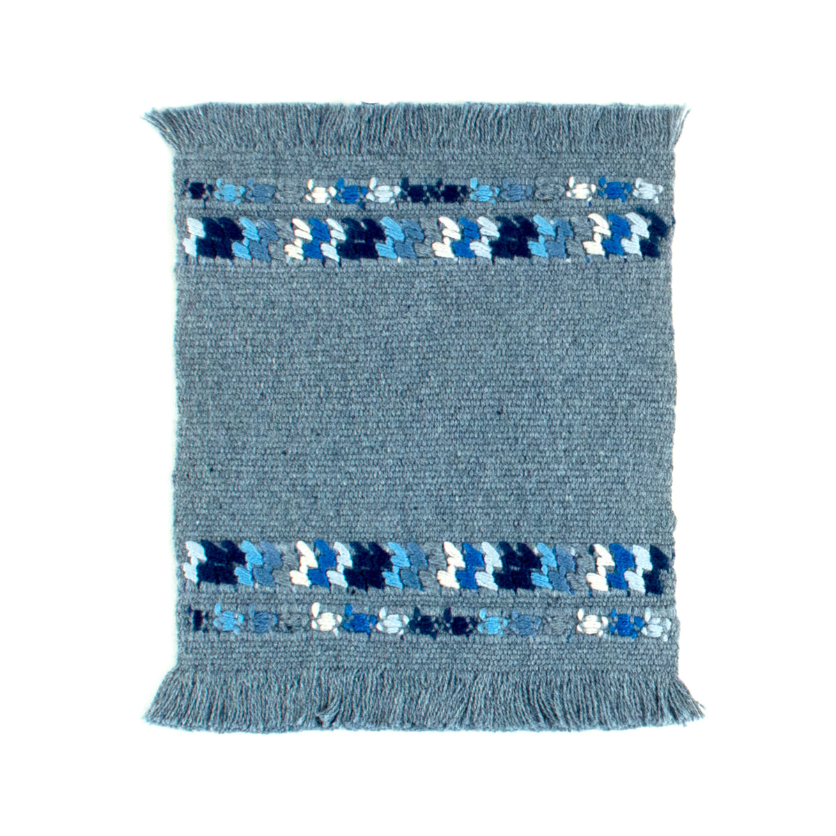 denim coaster with brocade