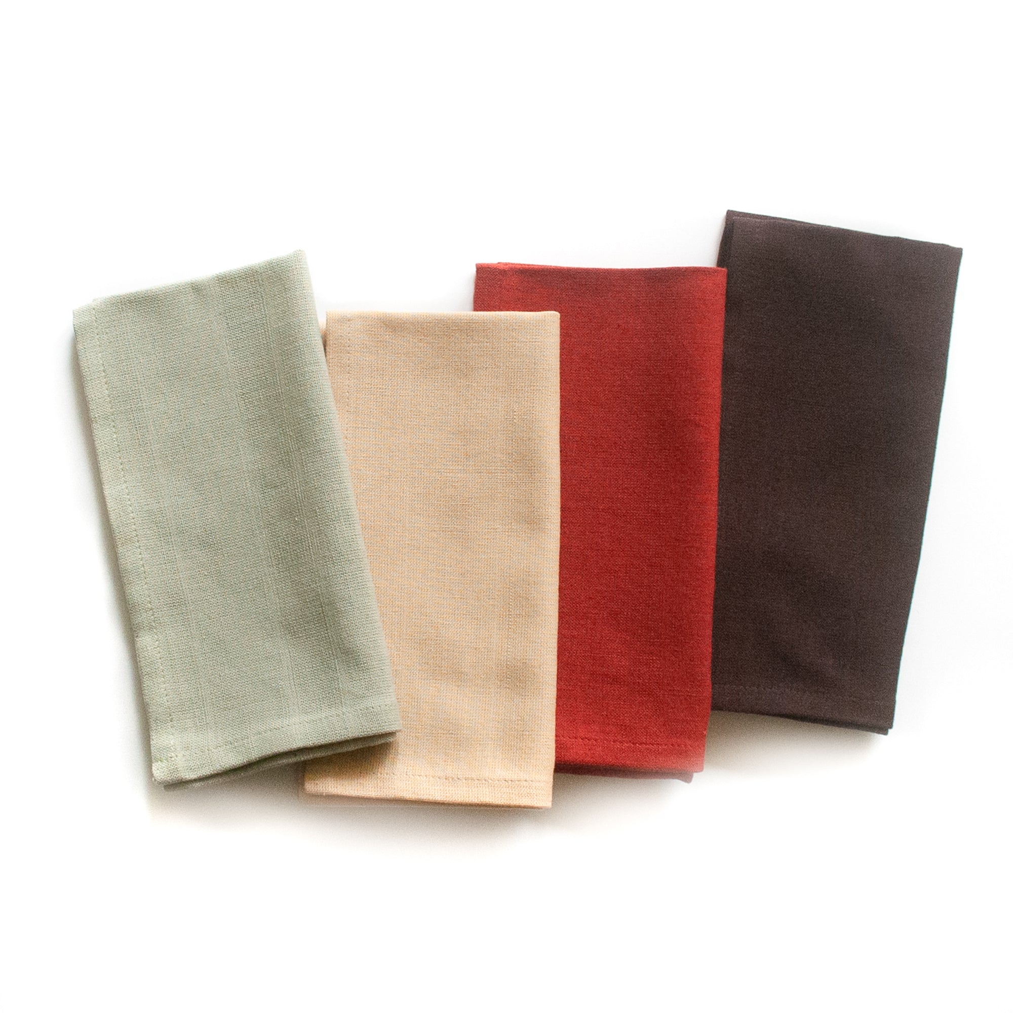 Handwoven napkins - sage green, beige, brick, brown | Mayan Hands