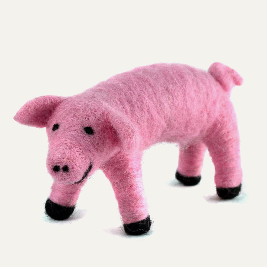Felted Wool Pig