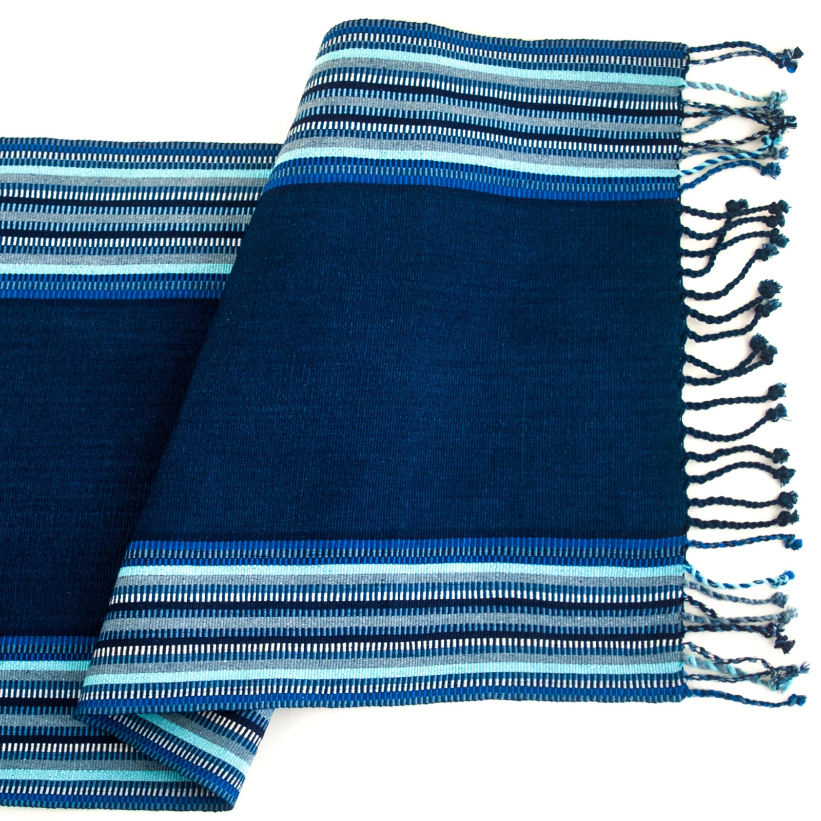 handwoven indigo blue table runner | Mayan Hands